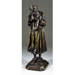 Antoine Bofill (1875-1939) - Brown patinated bronze figure - "Arab in Prayer", signed, on