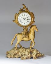 A 19th Century French Gilt Metal Mantle Timepiece by Gilles Martinot a Paris, the 2.5ins white