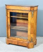 A Victorian Inlaid Walnut and Gilt Metal Mounted Dwarf Display Cabinet, with canted corners,