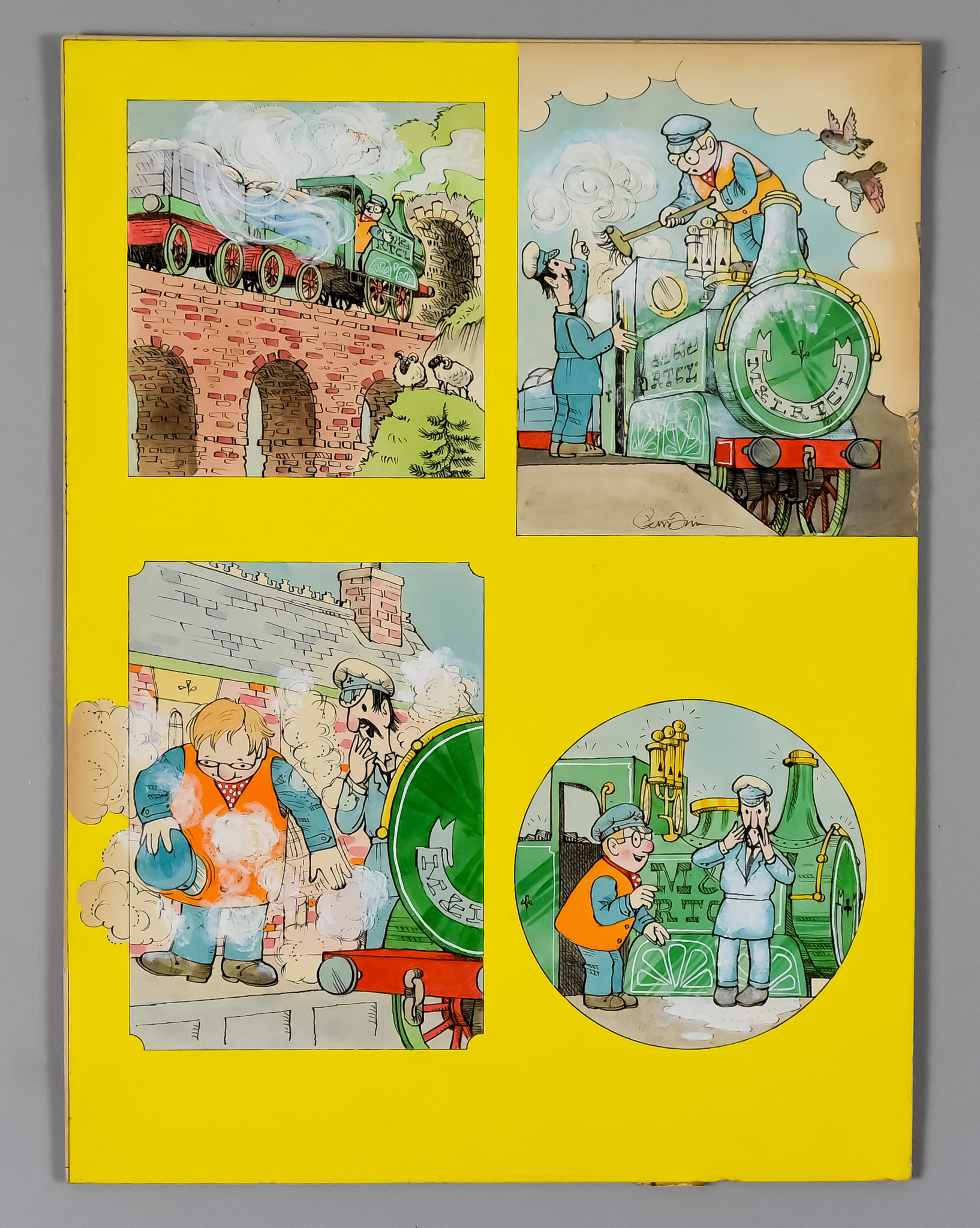 *** Peter Firmin (1928-2018) -  Ink and watercolour - Original artwork for 'Ivor the Engine',