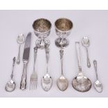 A George V Silver Spoon and Mixed Silverware, the spoon by Boodle & Dunthorne, Birmingham 1923, with