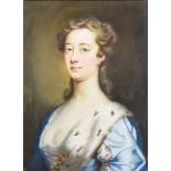 18th/19th Century British School - Pastel - Shoulder-length portrait of a woman wearing ermine-