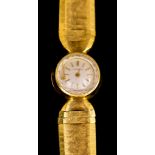 A Lady's Manual Wind Cocktail Wristwatch, by Juvenia, 18ct gold case, 21mm diameter,  silver dial