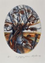 Stanley Palmer (Born 1936) - Engraving in colours - "Old Pohutukawa - Naharangi (1971), no.73 of 80,