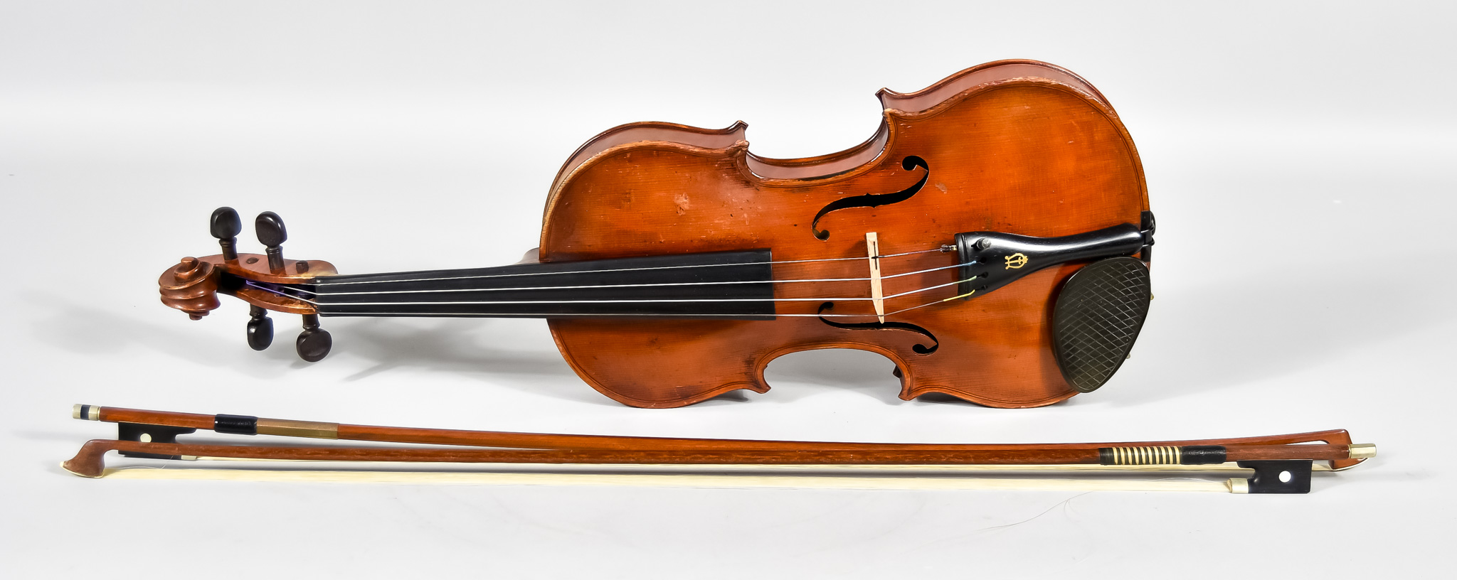An English Full-Size Violin by Walter Mayson,  with two-piece back, the back 14.25ins, 23.5ins
