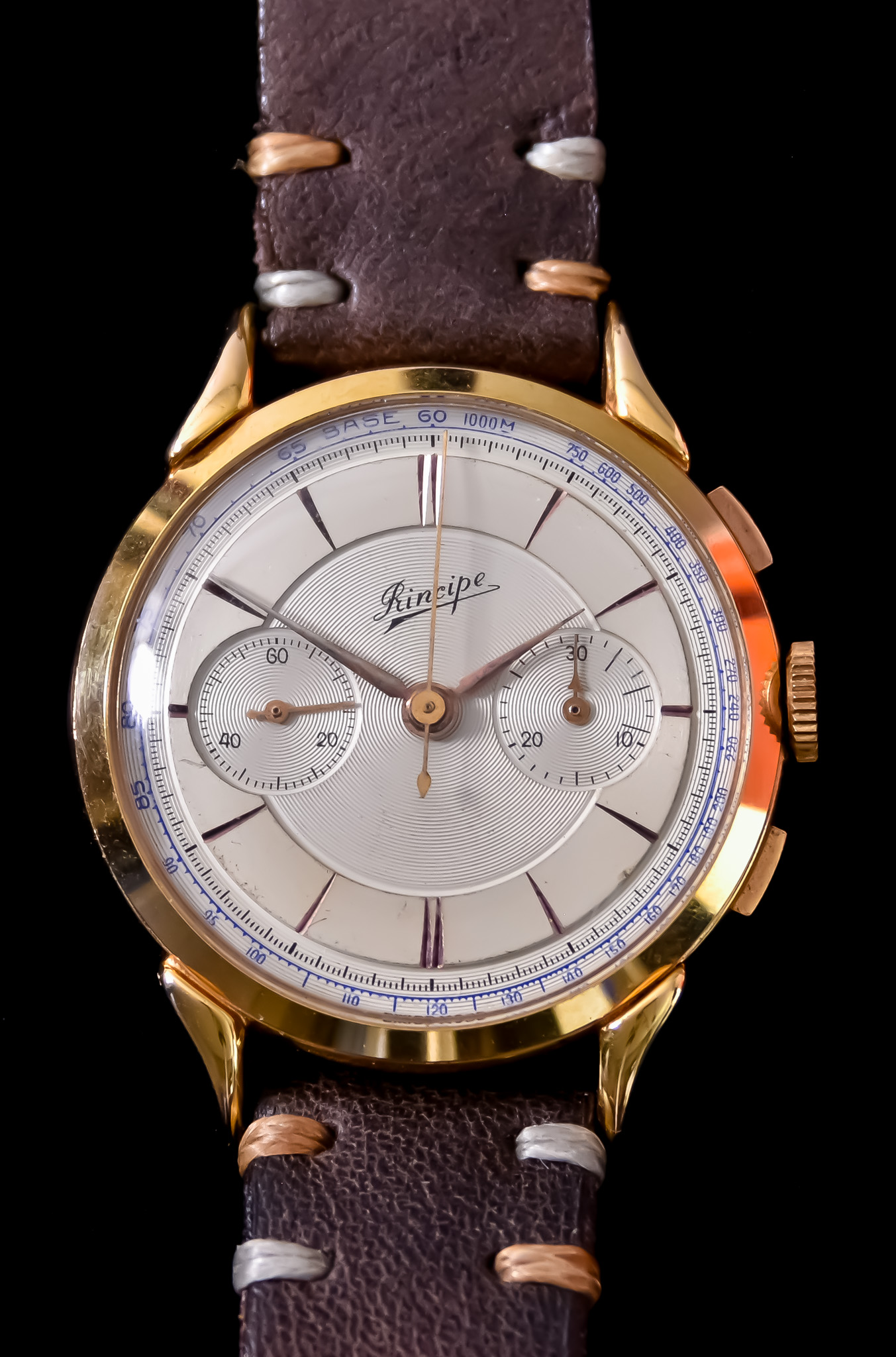 A Gentleman's Manual Wind Chronograph Wristwatch, by Principe, Serial No. 1109, 338mm diameter