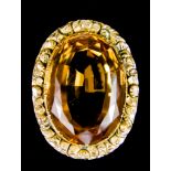 A Large Dress Ring, set with a large faceted gem stone, 25mm x 16mm, size P, gross weight 14.1g