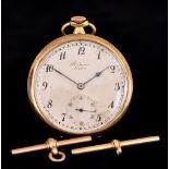 A Gentleman's Pocket Watch, by J.W. Benson of London, 9ct gold case, 48mm diameter case, the