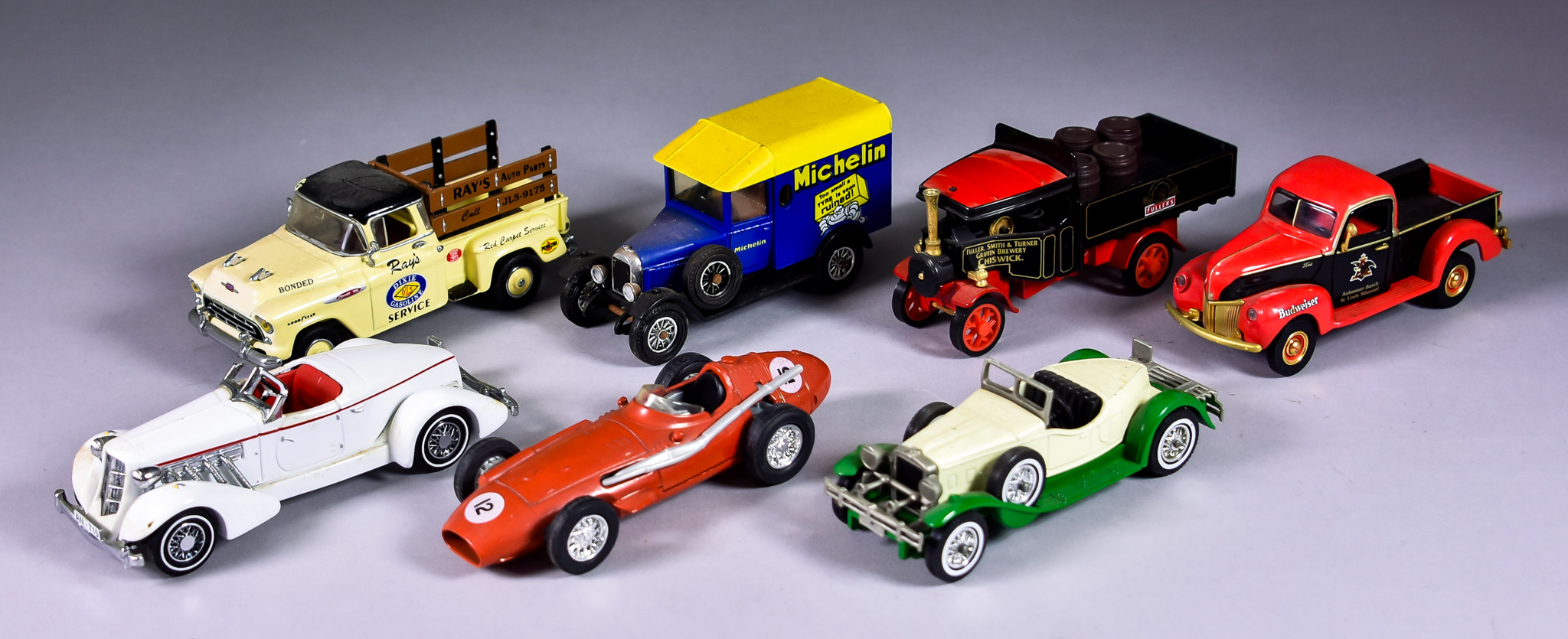 A Collection of Lesney Die Cast Model Vehicles, including - 1957 Maserati 250F racing car, in red