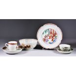 A Small Collection of Chinese Export Porcelain, 18th/19th Century, including - tea bowl and saucer