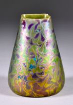 A Small Lustre Vase, Circa 1900, By Clement Massier (1844 - 1917) of swollen cylindrical form with