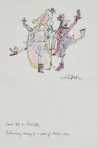 ARR Quentin Blake (Born 1932) - Pen and Ink - Illustration of Louis XIV and Charles VIII,