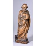 A 17th/18th Century Oak Carving of a Philosopher, 15.5ins overall