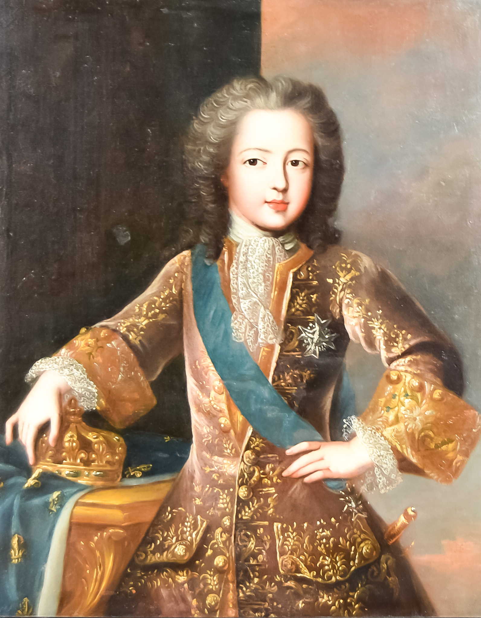 18th Century French School - Oil painting - Half-length portrait of the ...