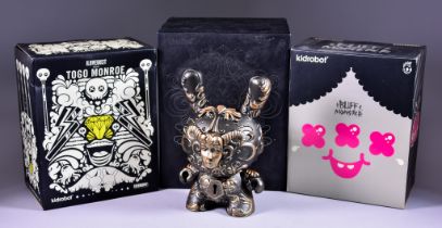 Three Kidrobot Dunny 8" Collectable's, comprising - "its a FAD" designed by J*Ryu, 2016, "Buff