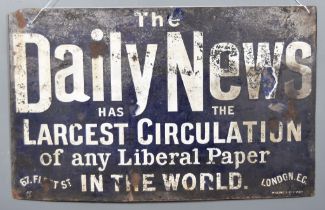 A 'Daily News' Enamel Sign, Late 19th/Early 20th Century, in black and white by 'Willing & Co