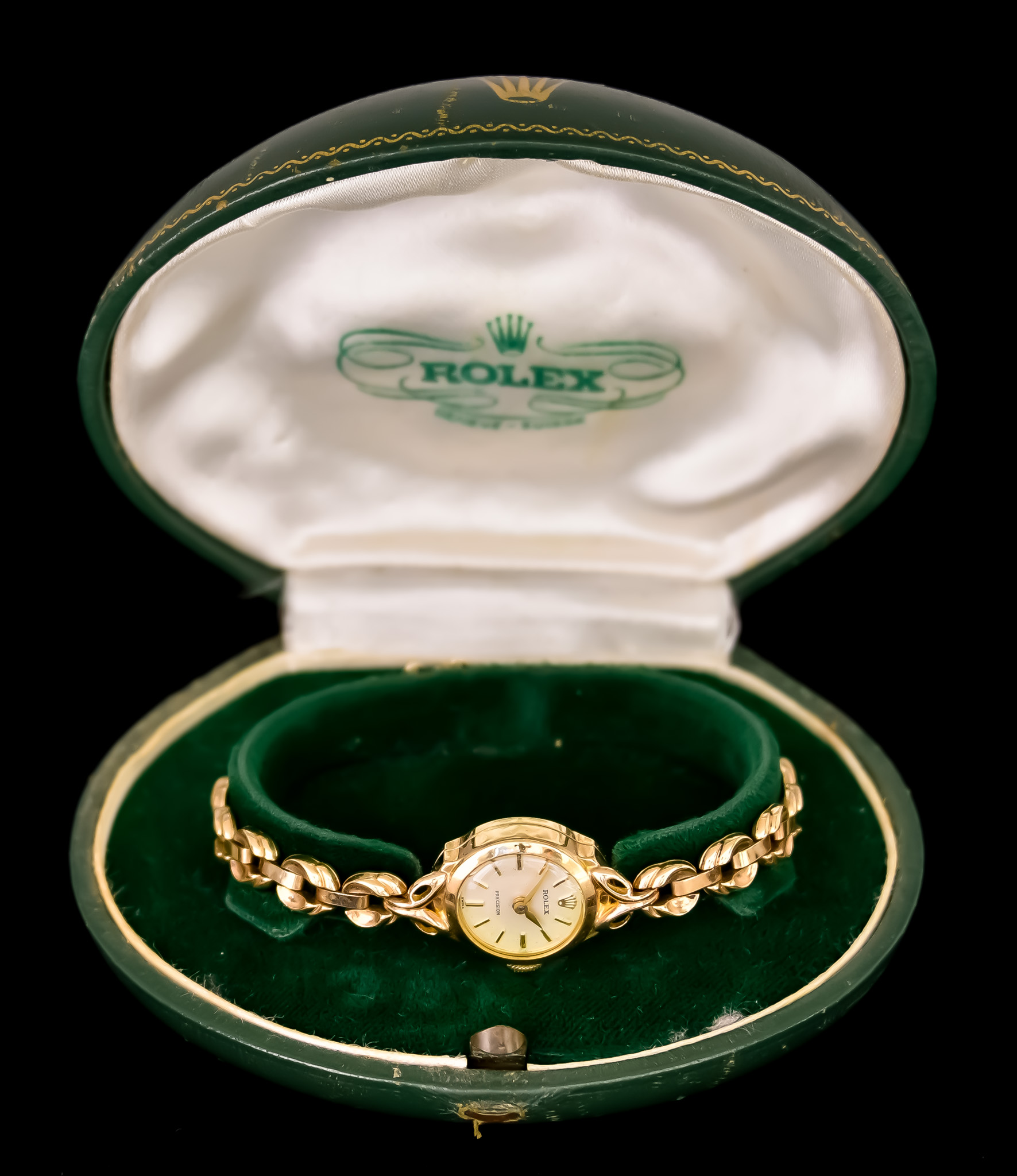 A Lady's Manual Wind Wristwatch, by Rolex, Model Precision, in 9ct gold case, 17mm diameter,