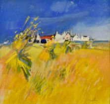 ***Anne Gordon (Born 1941) - Watercolour and pastel – “Cornfields”, signed and dated 1997, 7.75ins x