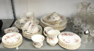 ROYAL ALBERT 'LAVENDER ROSE' TO INCLUDE; CUPS, SAUCERS, PLATES AND SIDE PLATES , MILK JUG ETC... (
