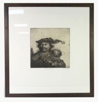 MYCHAEL BARRETT (1961) ARTIST SIGNED LIMITED EDITION ETCHING Rembrandt’s Dog’ (65/100) 8 ½” x