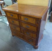 GEORGIAN STYLE INLAID MAHOGANY TELEVISION CABINET, SIMULATING A CHEST OF DRAWERS