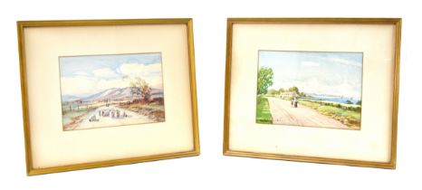 TOM CAMPBELL (1865-1943) WATERCOLOURS, A PAIR Landscapes Signed lower left and right respectively,