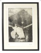 BUTT (TWENTIETH/ TWENTY FIRST CENTURY) ARTIST SIGNED LIMITED EDITION ETCHING Figures flying kites (