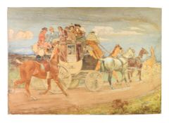 UNATTRIBUTED 20th CENTURY ENGLISH SCHOOL WATER COLOUR DRAWING ON CARDBOARD Art work for an