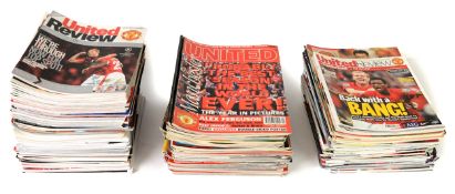 MANCHESTER UNITED INTEREST: SUBSTANTIAL COLLECTION OF FOOTBALL PROGRAMMES, Review magazines and