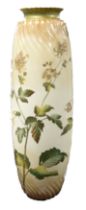 TALL WRYTHEN VASE with dog rose decoration, 25in (63.5cm) high