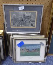 FIVE MACCLESFIELD SILKS AND OTHER SIMILAR TOWN AND COUNTRY PRINTS (QUANTITY)