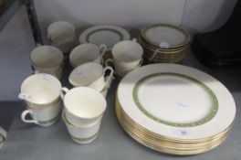 ROYAL DOULTON 'ROUNDELAY' PART DINNER AND TEA WARES VIZ, CUPS, SAUCERS, SIDE PLATES AND DINNER
