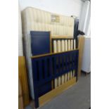 BIRLEA PHOENIX NAVY BLUE WOODEN OTTOMAN STORAGE BED FRAME, 4'6" (DOUBLE), TOGETHER WITH A 4'6"