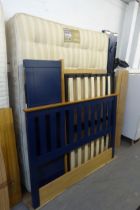 BIRLEA PHOENIX NAVY BLUE WOODEN OTTOMAN STORAGE BED FRAME, 4'6" (DOUBLE), TOGETHER WITH A 4'6"