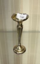 GEORGE V WEIGHTED SILVER TRUMPET VASE, 6” (15.2cm) high, Chester 1923, a/f