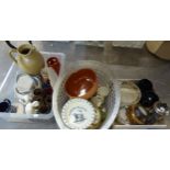 A SELECTION OF POTTERY AND CHINA TO INCLUDE; ROYAL DOULTON 'BROCK THE BADGER', AN ALPHABET BABY