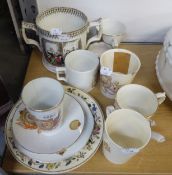 A SELECTION OF CORONATION/COMMEMORATIVE CERAMICS TO INCLUDE; BEAKER, CUPS, SAUCERS ETC....