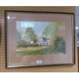J WHEATLEY WATERCOLOUR View of a house through trees Signed 10” x 14 ½” (25.4cm x 36.8cm)