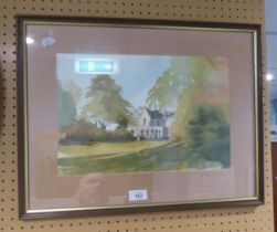 J WHEATLEY WATERCOLOUR View of a house through trees Signed 10” x 14 ½” (25.4cm x 36.8cm)