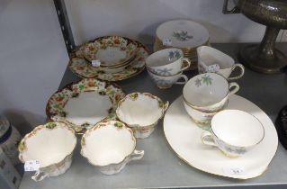 MID-CENTURY BONE CHINA PART TEA SET. TOGETHER WITH A TUSCAN 'FIESTA' PART TEA SET