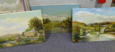 SYDNEY CAULDWELL (TWENTIETH/ TWENTY FIRST CENTURY) FIVE OIL PAINTINGS ON CANVAS Four landscapes