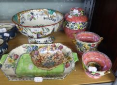 MALING TRAY, GINGER JAR, AND FRUIT/SUNDAE DISHES