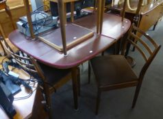 A MID-CENTURY G-PLAN TEAK DINING ROOM SUITE OF 8 PIECES, COMPRISING SIX LADDER RAIL BACK DINING
