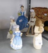 A ROYAL DOULTON 'HELEN' FIGURINE, A SMALL ROYAL DOULTON 'ANDREA' FIGURINE, A SMALL ROYAL DOULTON '