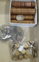 A GOOD COLLECTION OF VICTORIAN AND LATER SILVER AND COPPER COINAGE TO INCLUDE; ONE PENNIES, JUBILEE,