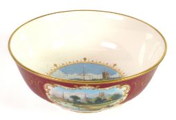 BOXED MODERN ROYAL WORCESTER LIMITED EDITION CHINA ‘FLIGHT BOWL’, (24/250), of steep side, footed