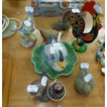 ASSORTED BIRD ORNAMENTS TO INCLUDE; A CASA PUPO DUCK TERRINE DISH WITH LADLE, A ROYAL WORCESTER '