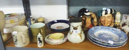 SELECTION OF CERAMICS TO INCLUDE; ROYAL DOULTON TOBY JUGS (GONE AWAY AND THE FALCONER) BOWLAND AND