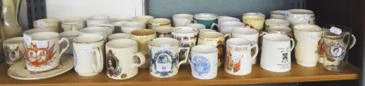 A LARGE SELECTION OF COMMEMORATIVE CUPS AND MUGS FROM QUEEN VICTORIA DIAMOND JUBILEE THROUGH TO