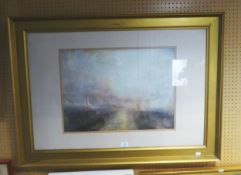 AFTER JMW TURNER PRINT BOATING SCENE 41cm x 55cm